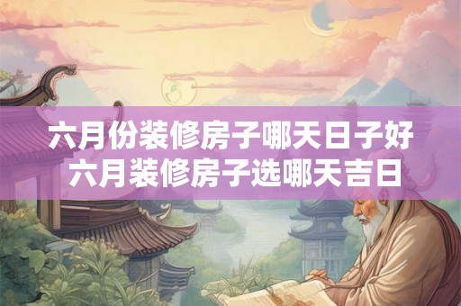 六月份装修房子哪天日子好 六月装修房子选哪天吉日