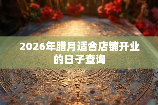 2026年腊月适合店铺开业的日子查询 2026年腊月适合店铺开业的日子查询