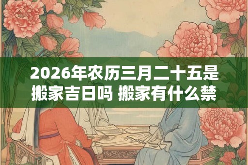 2026年农历三月二十五是搬家吉日吗 搬家有什么禁忌 2026年农历三月二十五是搬家吉日吗 搬家有什么禁忌