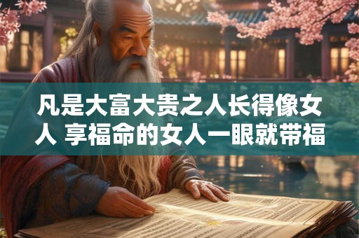 凡是大富大贵之人长得像女人 享福命的女人一眼就带福相