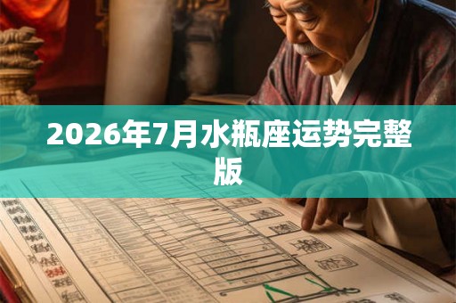 2026年7月水瓶座运势完整版