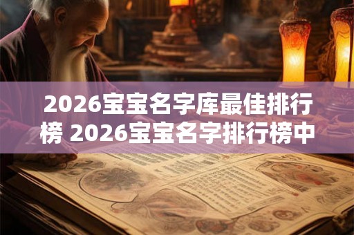 2026宝宝名字库最佳排行榜 2026宝宝名字排行榜中谁是最佳