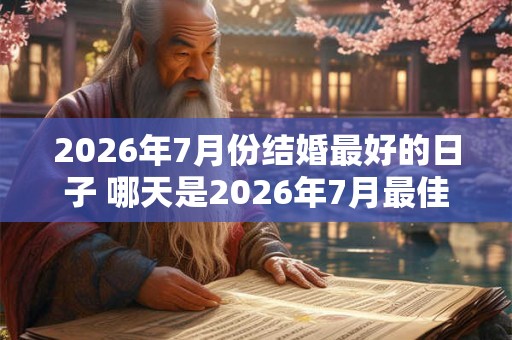 2026年7月份结婚最好的日子 哪天是2026年7月最佳婚礼日