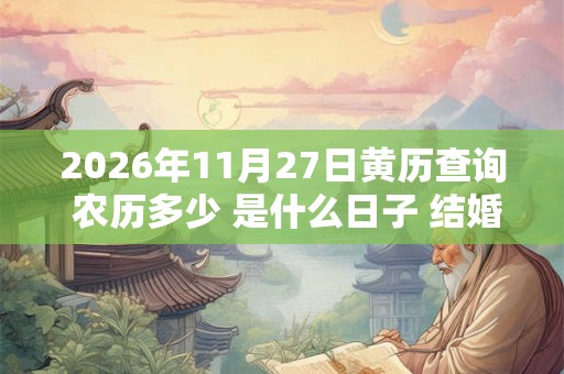 2026年11月27日黄历查询 农历多少 是什么日子 结婚吉时