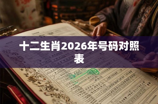 十二生肖2026年号码对照表