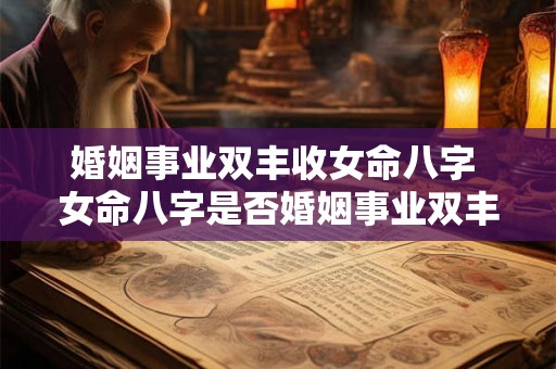 婚姻事业双丰收女命八字 女命八字是否婚姻事业双丰收 婚姻事业双丰收女命八字 女命八字是否婚姻事业双丰收