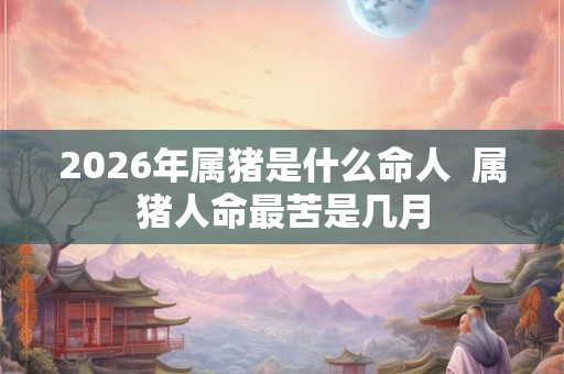 2026年属猪是什么命人  属猪人命最苦是几月