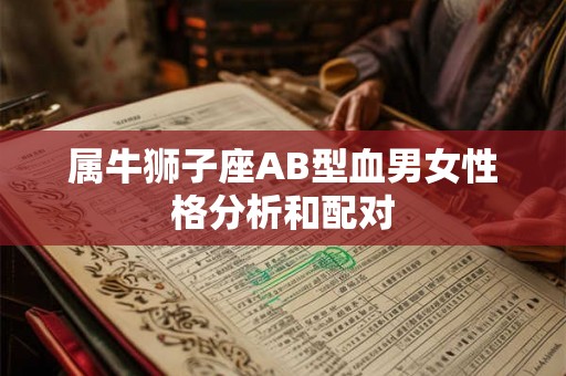 属牛狮子座AB型血男女性格分析和配对