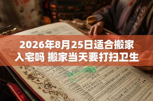 2026年8月25日适合搬家入宅吗 搬家当天要打扫卫生吗