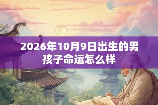 2026年10月9日出生的男孩子命运怎么样