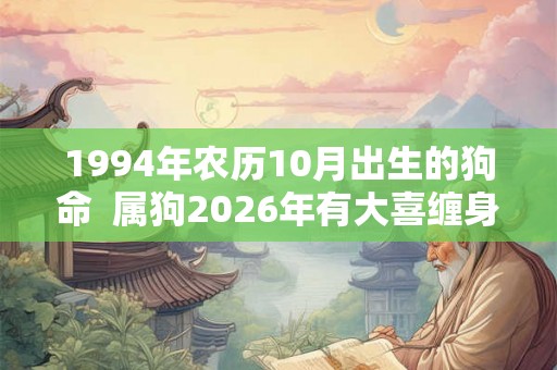 1994年农历10月出生的狗命  属狗2026年有大喜缠身