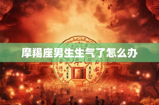 摩羯座男生生气了怎么办