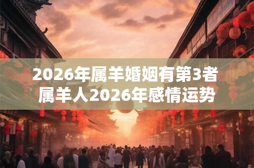 2026年属羊婚姻有第3者 属羊人2026年感情运势 2026年属羊婚姻有第3者 属羊人2026年感情运势
