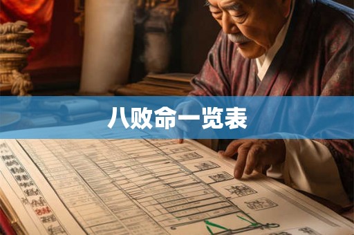 八败命一览表 八败命一览表