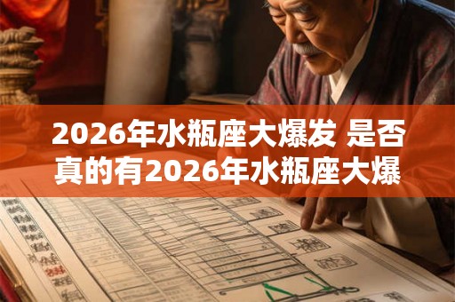 2026年水瓶座大爆发 是否真的有2026年水瓶座大爆发的可能