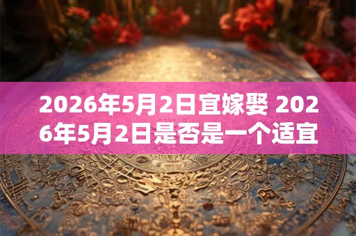 2026年5月2日宜嫁娶 2026年5月2日是否是一个适宜举行婚礼的日子 2026年5月2日宜嫁娶 2026年5月2日是否是一个适宜举行婚礼的日子