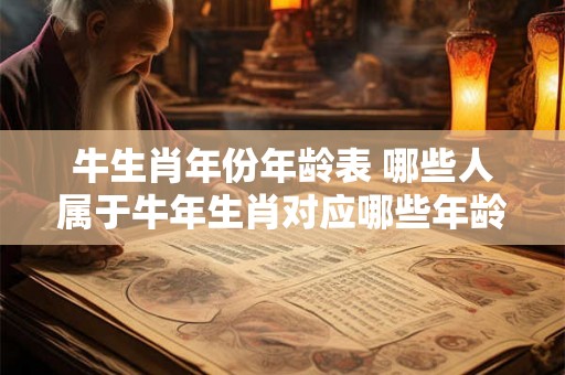 牛生肖年份年龄表 哪些人属于牛年生肖对应哪些年龄