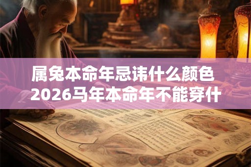 属兔本命年忌讳什么颜色 2026马年本命年不能穿什么颜色