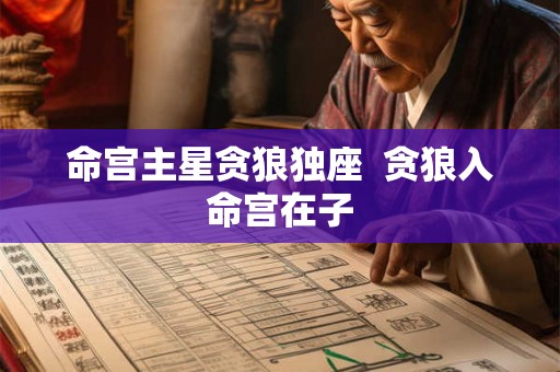 命宫主星贪狼独座  贪狼入命宫在子