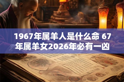 1967年属羊人是什么命 67年属羊女2026年必有一凶