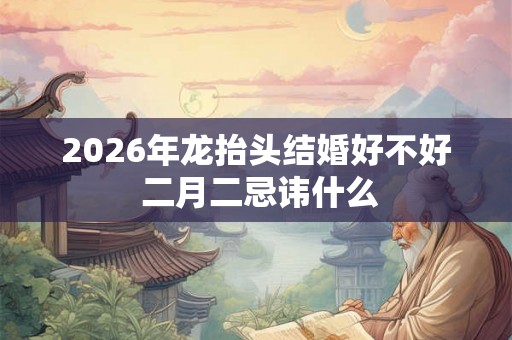 2026年龙抬头结婚好不好 二月二忌讳什么