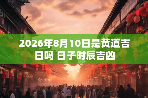 2026年8月10日是黄道吉日吗 日子时辰吉凶