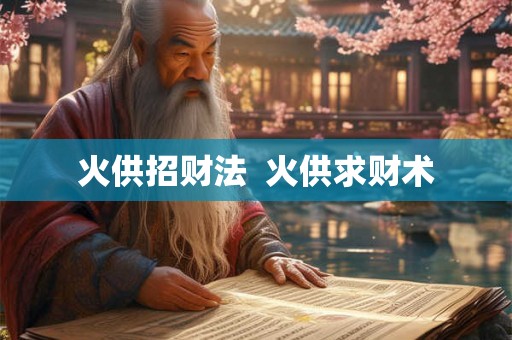 火供招财法 火供求财术 火供招财法 火供求财术
