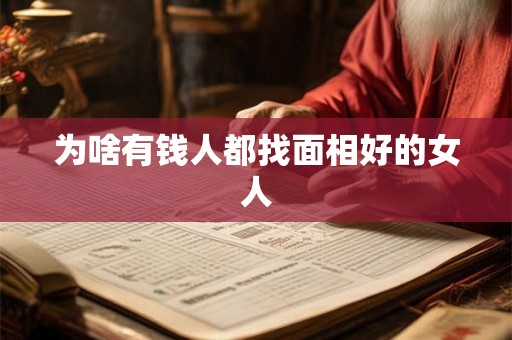 为啥有钱人都找面相好的女人