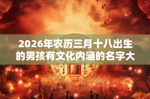 2026年农历三月十八出生的男孩有文化内涵的名字大全集