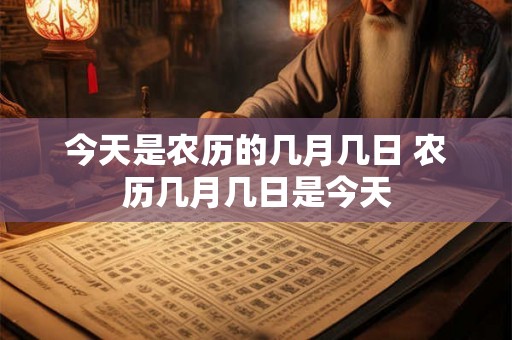 今天是农历的几月几日 农历几月几日是今天