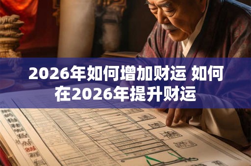 2026年如何增加财运 如何在2026年提升财运