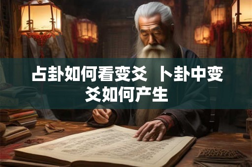占卦如何看变爻  卜卦中变爻如何产生