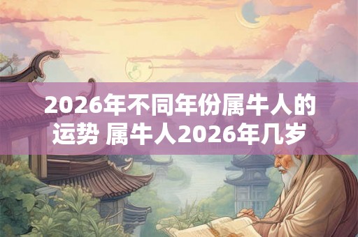 2026年不同年份属牛人的运势 属牛人2026年几岁