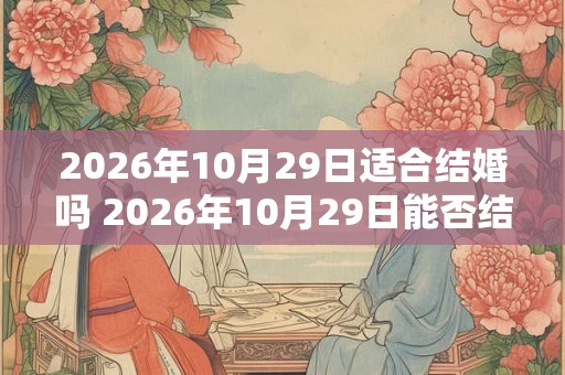 2026年10月29日适合结婚吗 2026年10月29日能否结婚