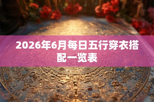 2026年6月每日五行穿衣搭配一览表