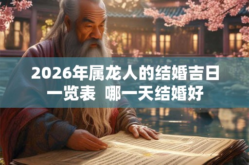 2026年属龙人的结婚吉日一览表  哪一天结婚好