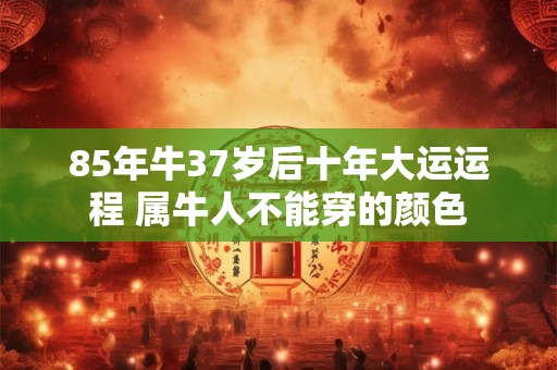 85年牛37岁后十年大运运程 属牛人不能穿的颜色