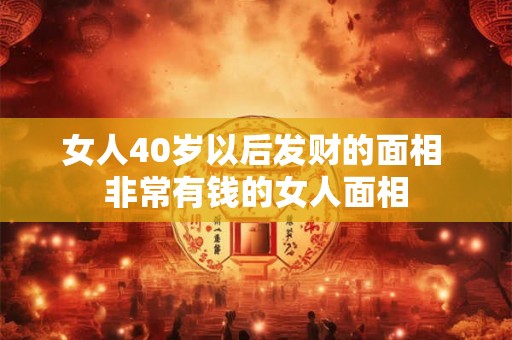 女人40岁以后发财的面相 非常有钱的女人面相