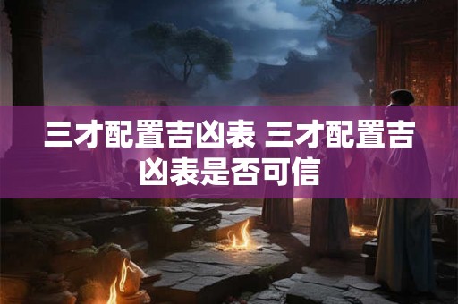 三才配置吉凶表 三才配置吉凶表是否可信