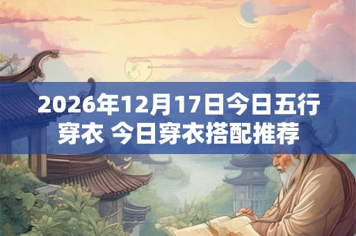 2026年12月17日今日五行穿衣 今日穿衣搭配推荐 2026年12月17日今日五行穿衣 今日穿衣搭配推荐