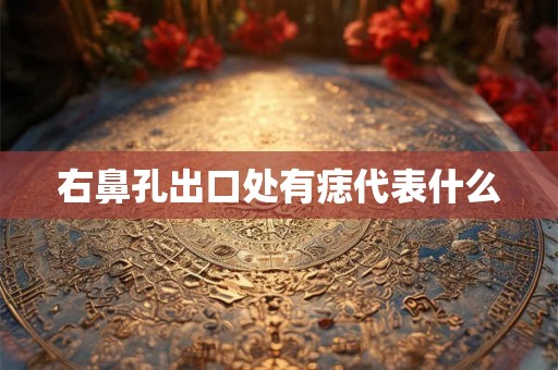 右鼻孔出口处有痣代表什么