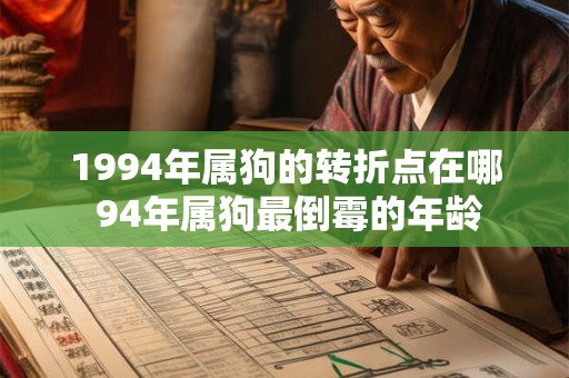 1994年属狗的转折点在哪 94年属狗最倒霉的年龄