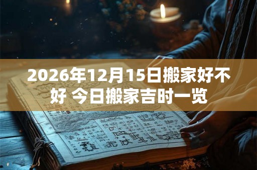 2026年12月15日搬家好不好 今日搬家吉时一览