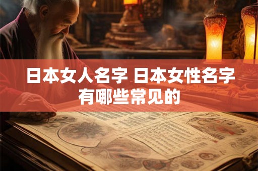 日本女人名字 日本女性名字有哪些常见的