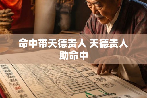 命中带天德贵人 天德贵人助命中