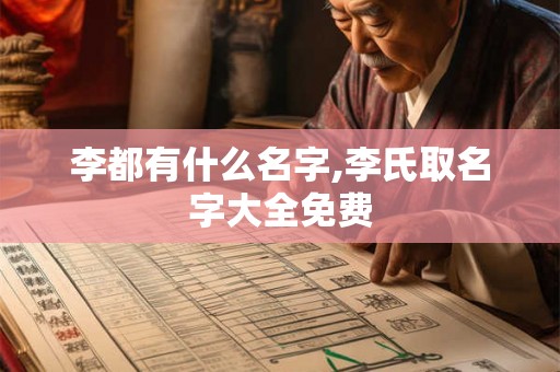 李都有什么名字,李氏取名字大全免费 李都有什么名字,李氏取名字大全免费