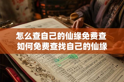 怎么查自己的仙缘免费查 如何免费查找自己的仙缘