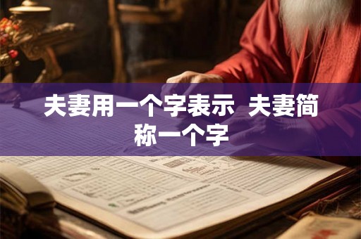 夫妻用一个字表示 夫妻简称一个字 夫妻用一个字表示 夫妻简称一个字