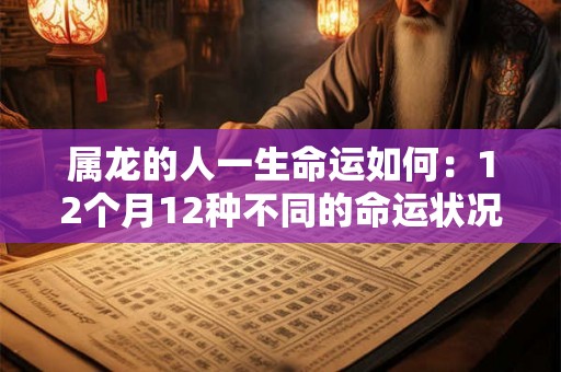 属龙的人一生命运如何：12个月12种不同的命运状况