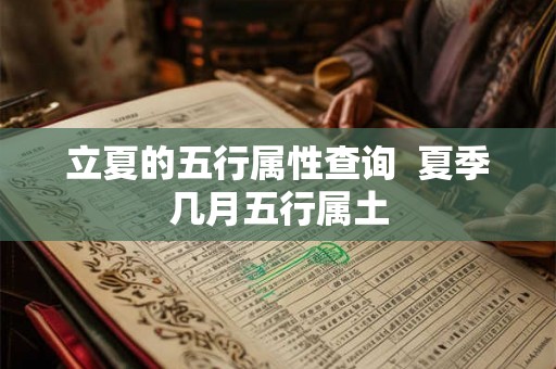 立夏的五行属性查询  夏季几月五行属土